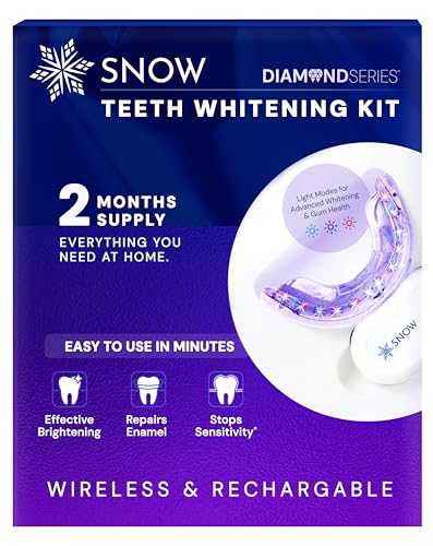 Snow Teeth Whitening Kit Snow Teeth Whitening Serum and LED Mouthpiece Whitener Formulated with Hydroxyapatite Good for 2 Months Wireless Kit with 1 Wand